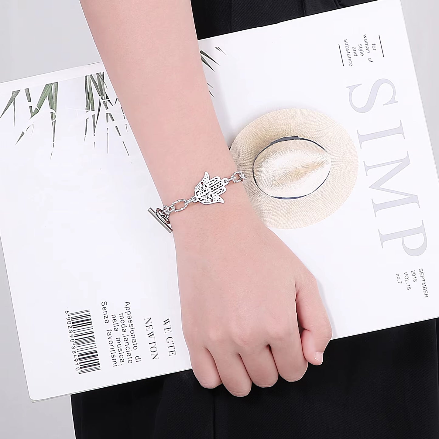 Stainless Steel Chain Bracelets for Women Gold Silver Color for Pendant Hamsa Bracelets Jewelry