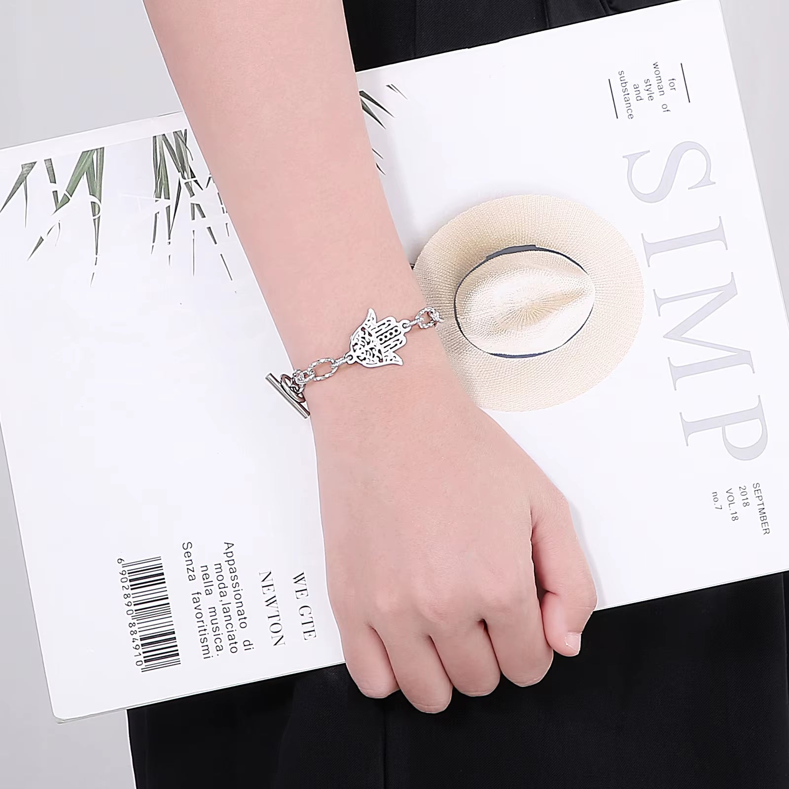 Stainless Steel Chain Bracelets for Women Gold Silver Color for Pendant Hamsa Bracelets Jewelry